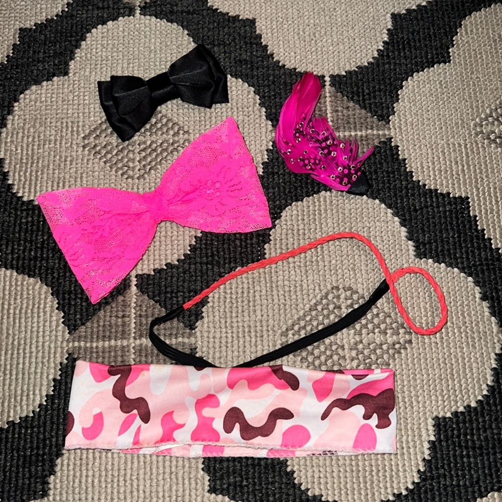3 for $12 pink hair accessories bundle
